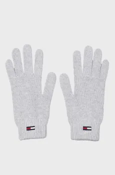 Женские серые перчатки TJW ELONGATED FLAG GLOVES Серый ONESIZE Tommy Jeans AW0AW16778