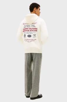 Мужское белое худи STATION Белый M Tommy Hilfiger MW0MW41434