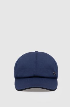 Синяя кепка из шерсти с логотипом