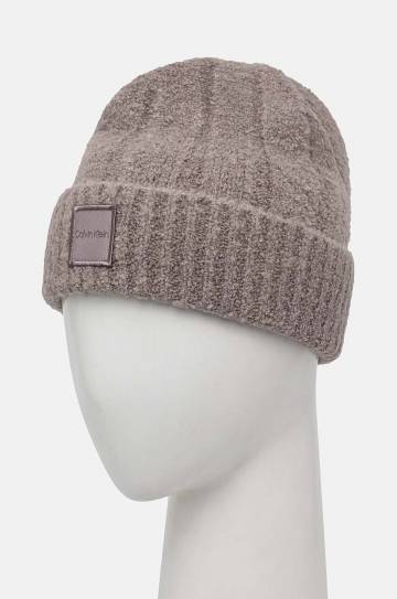 Шапка с примесью шерсти Calvin Klein цвет серый K60K612596 Шапка с примесью шерсти Calvin Klein цвет серый K60K612596