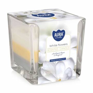 Ароматическая свеча в стакане Bispol Scented Candle Aura White Flowers, 170 г (snk80-179)