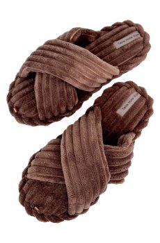 Женские домашние тапочки Twins HS-Puffy открытые, Brown (Х), размер 38-39 (25 см)