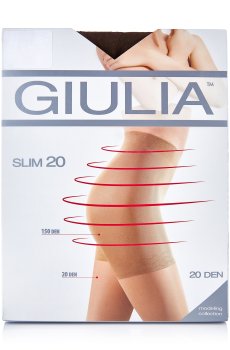 Колготки женские Giulia Slim классические, с подтягивающими шортиками, 20 DEN, Cappuccino, размер 2