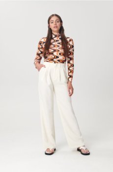 Штани high waist loose - нюдовий