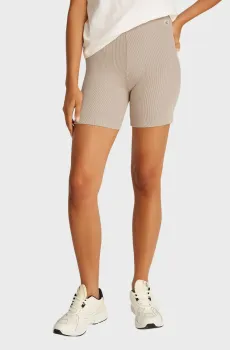 Женские бежевые велосипедки WASHED WOVEN LABEL RIB SHORTS Бежевый S Calvin Klein Jeans J20J225217