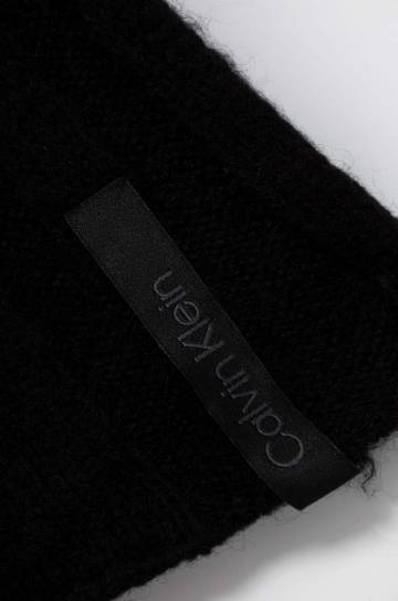 Шарф с примесью шерсти Calvin Klein цвет чёрный однотонный Шарф с примесью шерсти Calvin Klein цвет чёрный однотонный
