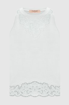 Зеленый топ с вышивкой ришелье