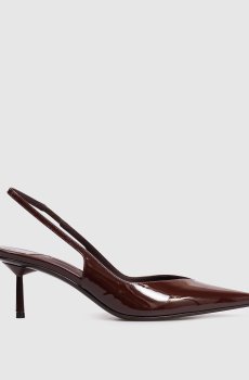 Бордовые кожаные лакированные слингбеки Vivienne