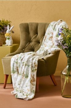 Плед із зайчиками - білий