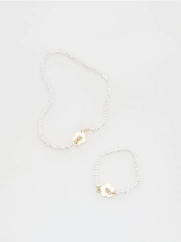 Reserved - CHILDREN`S NECKLACE & BRACELET - кремовий - 601EI-01X Reserved - CHILDREN`S NECKLACE & BRACELET - кремовий - 601EI-01X