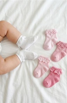 Набір протиковзких шкарпеток з оборкою, 5 pack - різнобарвний