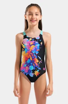 Детский черный купальник PAINTING SWIMSUIT V BACK Черный 6 Arena 010744-580