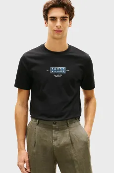 Мужская черная футболка HERITAGE LABEL Черный XL Tommy Hilfiger MW0MW42392