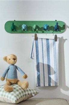 Настінний вішак з гачками у формі динозаврів - різнобарвний