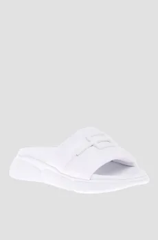 Женские белые кожаные слайдеры Белый 39 Baldinini D4E902T1VITE;9000