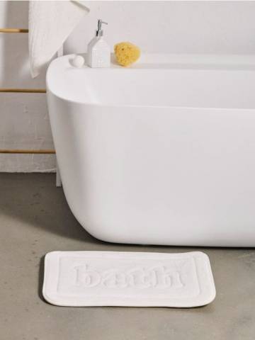 Килимок для ванної з написом Bath - білий Килимок для ванної з написом Bath - білий