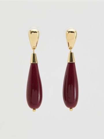 Reserved - Сережки-підвіски - буряковий - 381FD-83X