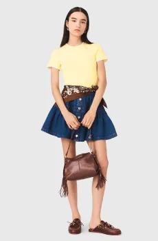 Женский желтый топ Желтый 34 MAJE MFPPU01009_Pale Yellow