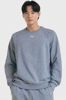 Мужской серый свитшот UA Rival Fleece Crew Серый M Under Armour 1379755-025
