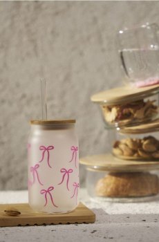 Багаторазовий стакан з соломинкою - рожевий