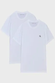 Мужская белая футболка (2 шт) 2 PACK MONOLOGO T-SHIRT Белый XXL Calvin Klein Jeans J30J320199