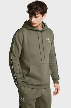 Мужское зеленое худи UA Icon Fleece HD Taping Зеленый M Under Armour 1389356-390