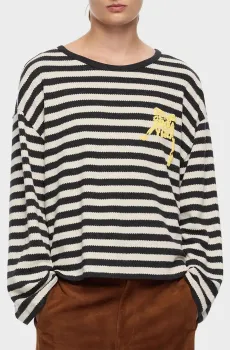 Женский черный лонгслив в полоску Черный XS Bimba Y Lola 252BR7424.10000