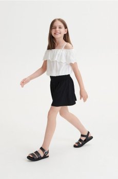 Reserved - Шорти зі збіркою на талії - чорний - 2382N-99X