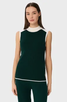 Женский темно-зеленый шерстяной жилет Зеленый 42 MARC&ANDRE W25-00CH0705