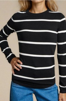 Джемпер у смужку - чорний