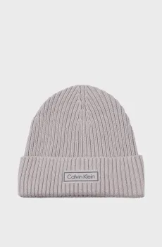 Мужская серая шапка PATCH CHUNKY Серый ONESIZE Calvin Klein LV04D8053G