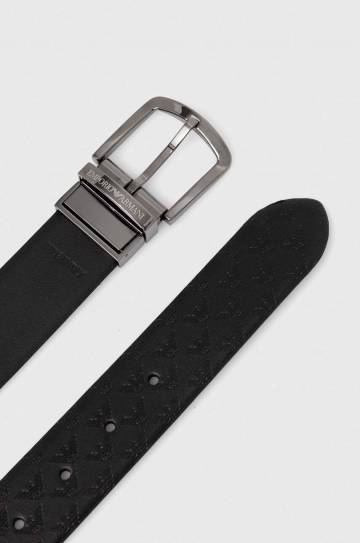 Двухсторонний кожаный ремень Emporio Armani мужской цвет чёрный Y4S074 YKL2J Двухсторонний кожаный ремень Emporio Armani мужской цвет чёрный Y4S074 YKL2J