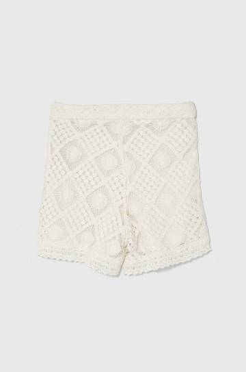 Детские хлопковые шорты Guess цвет белый однотонные