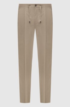 Брюки из шерсти цвета хаки