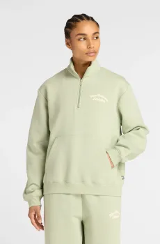 Женский зеленый реглан NB Linear Heritage Fleece Half Zip Зеленый XS New Balance WT53511GAS