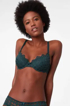 Женский зеленый бюстгальтер с тонкой чашкой MOMENTO Зеленый 70C Etam 6503745