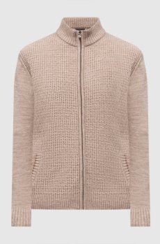 Бежевый кардиган с шерстью