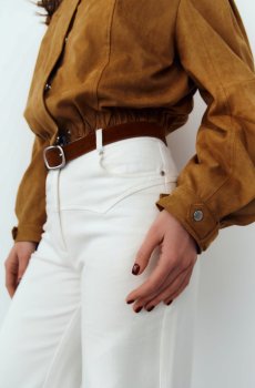 Ремінь із екошкіри у відтінку кемел