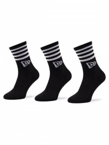 New Era Набір з 3 пар низьких шкарпеток unisex Stripe Crew 13113627 Чорний New Era Набір з 3 пар низьких шкарпеток unisex Stripe Crew 13113627 Чорний