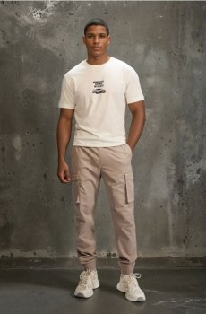 Штани cargo jogger - бежевий