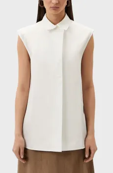 Женская белая рубашка COTTON ARCHIVE SLEEVELESS SHIRT Белый 40 Calvin Klein K20K206597