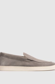 Серые замшевые слипоны