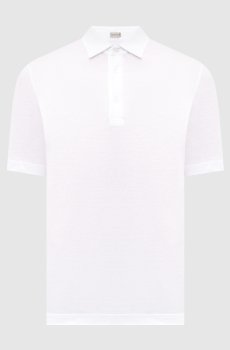Белое поло с нашивкой логотипа