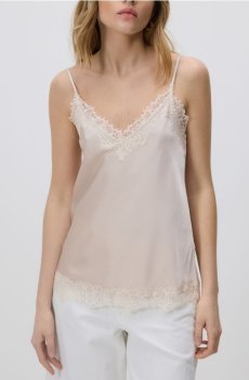 Reserved - Топ із мереживним оздобленням - нюдовий - 263JU-02X