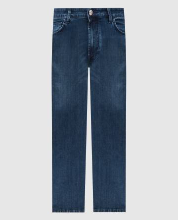 Синие джинсы с нашивкой эмблемы