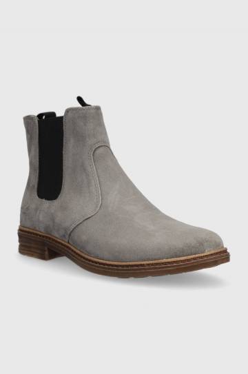 Детские замшевые ботинки Pom Dapi BROTHER JODZIP цвет серый