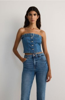 Reserved - LADIES` TOP - синій - 8467B-50J