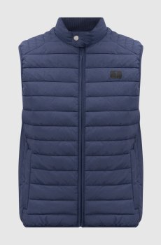 Синий стеганный жилет