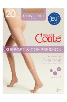 Колготки женские Conte elegant Астіѵе Soft с утягивающими шортиками 20 DEN, Natural, размер 4