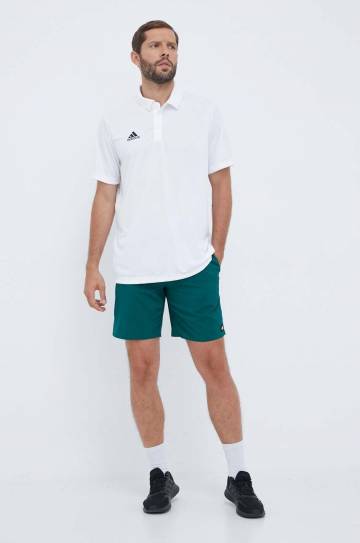 Поло для тренировок adidas Performance Entrada 22 цвет белый однотонное Поло для тренировок adidas Performance Entrada 22 цвет белый однотонное